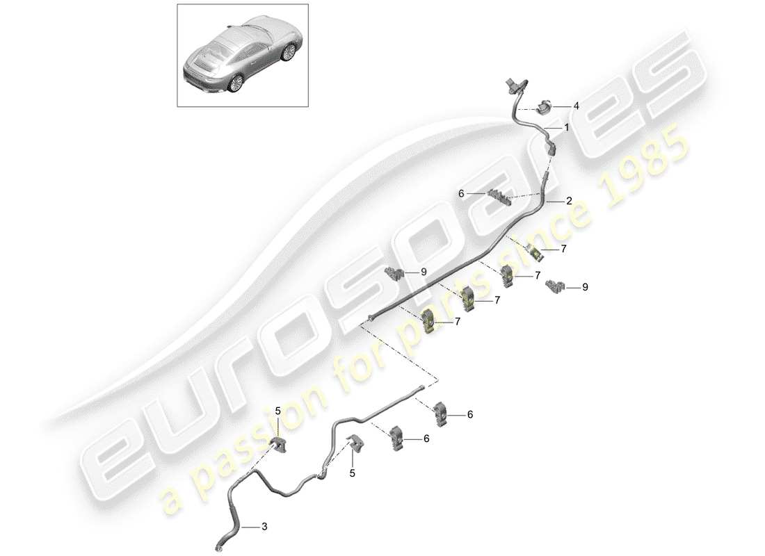 porsche 2020 (991-2) vacuum line part diagram