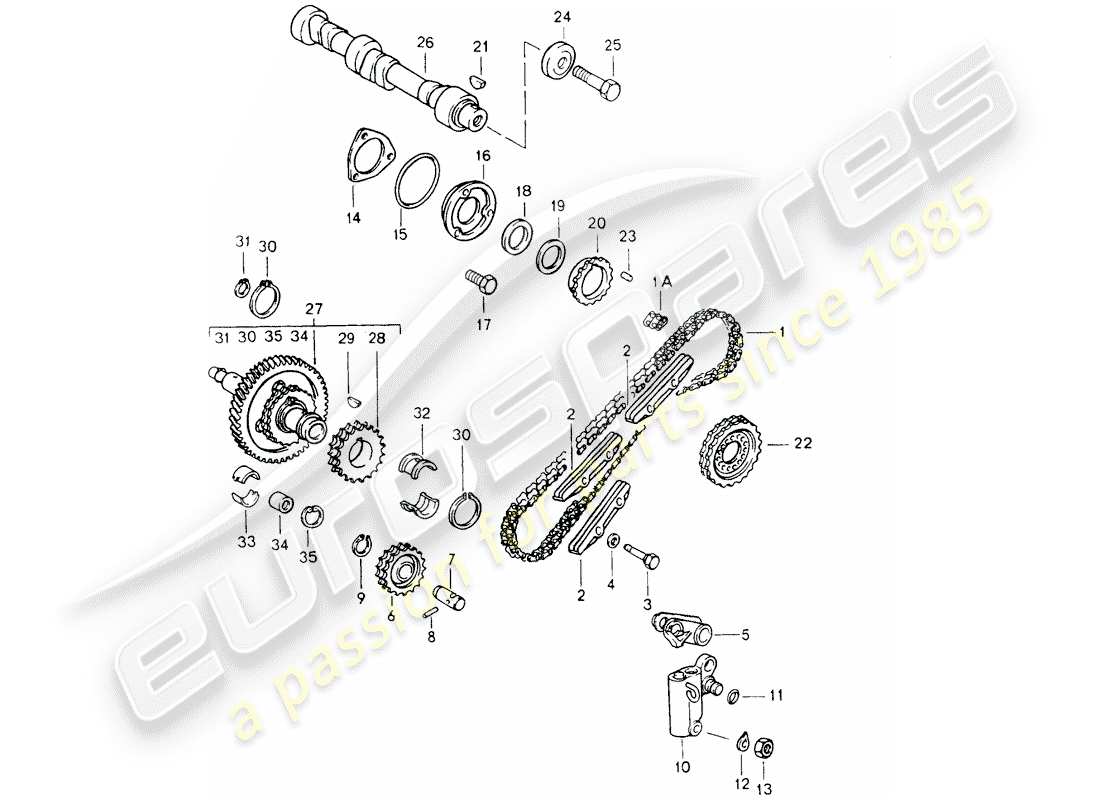 porsche 1991 (964) valve control part diagram