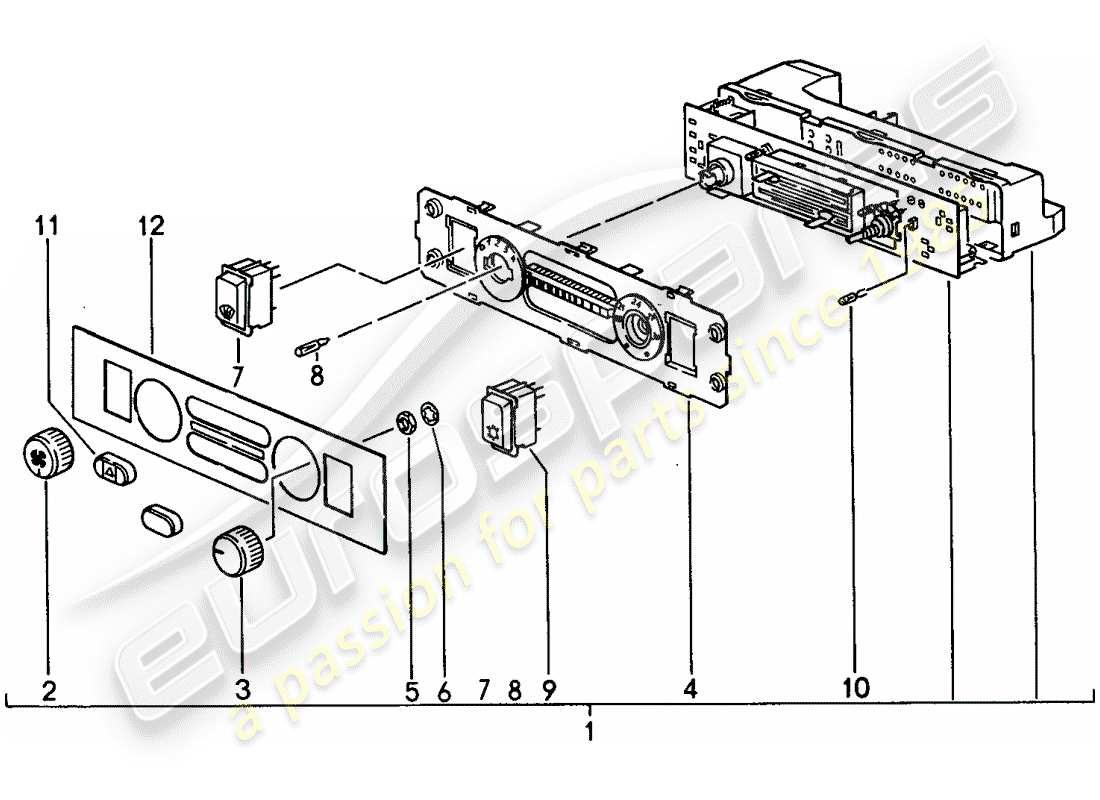 porsche 1993 (968) control switch part diagram