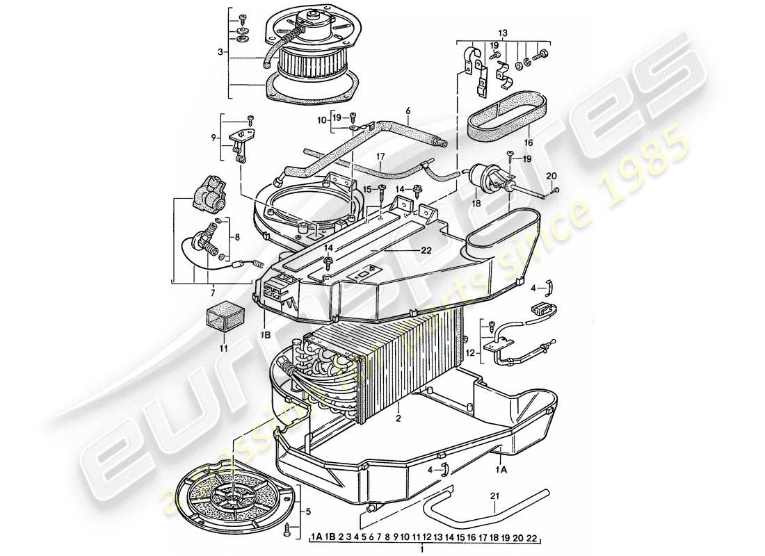 porsche 1987 (924s) air conditioner parts diagram