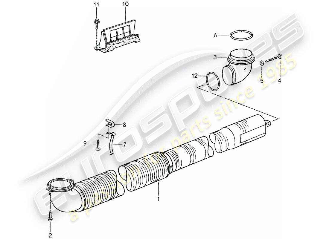 porsche 1997 (993) ventilation - heating system 2 part diagram
