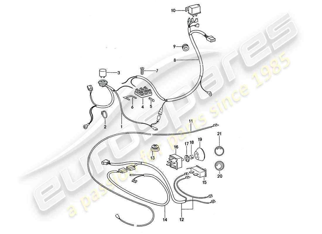 porsche 1976 (911 turbo) air conditioner - electrical components part diagram