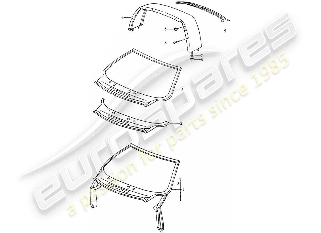 porsche 1990 (964) exterior panelling parts diagram