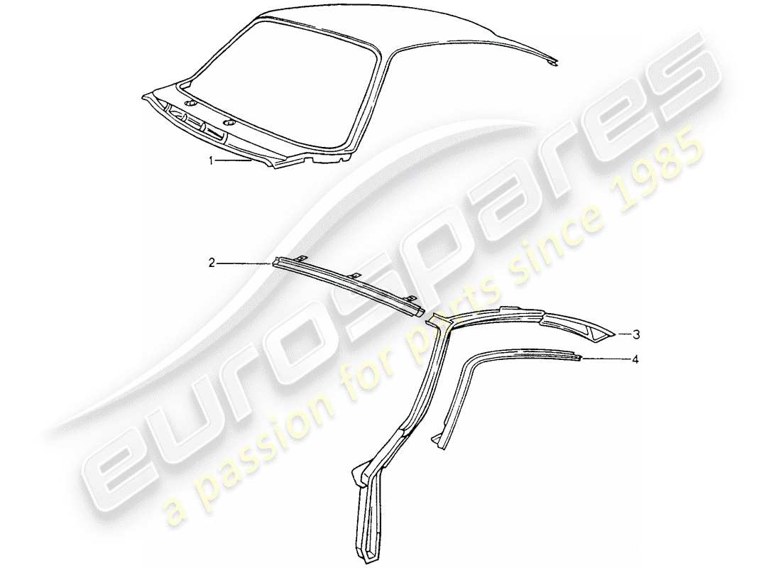 porsche 1992 (964) exterior panelling parts diagram