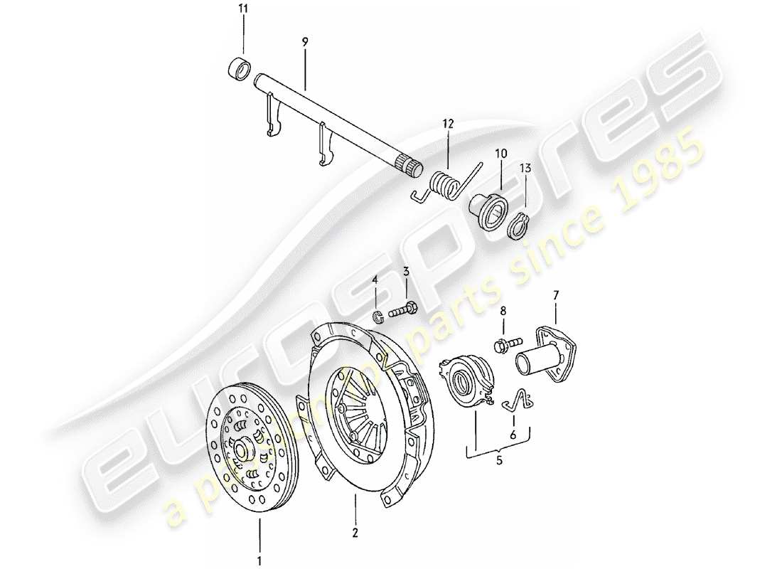 porsche 1985 (924) clutch parts diagram