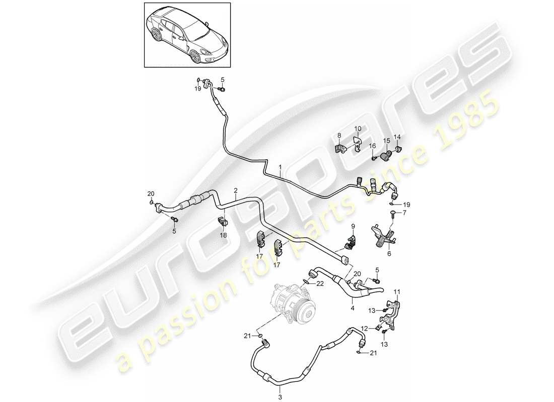 porsche panamera 970 (2014) refrigerant circuit part diagram