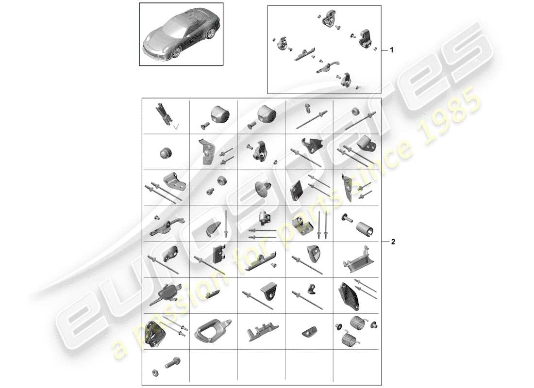 a part diagram from the porsche 2017 (991-2 r/gt3/rs) parts catalogue