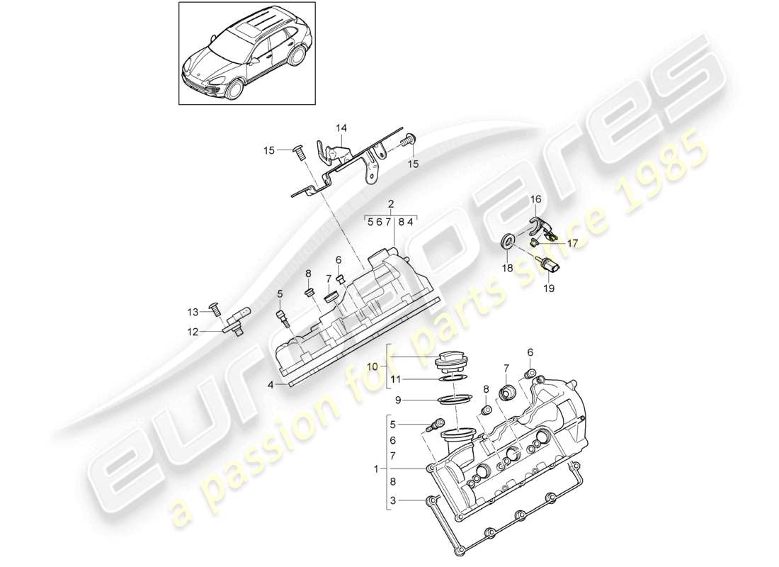 a part diagram from the porsche cayenne parts catalogue