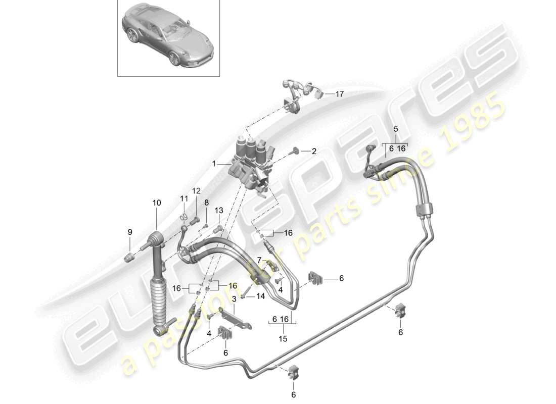 VIEW PARTS DIAGRAMS FROM THE PORSCHE 991 PARTS CATALOGUE a part diagram from the porsche 991 parts catalogue
