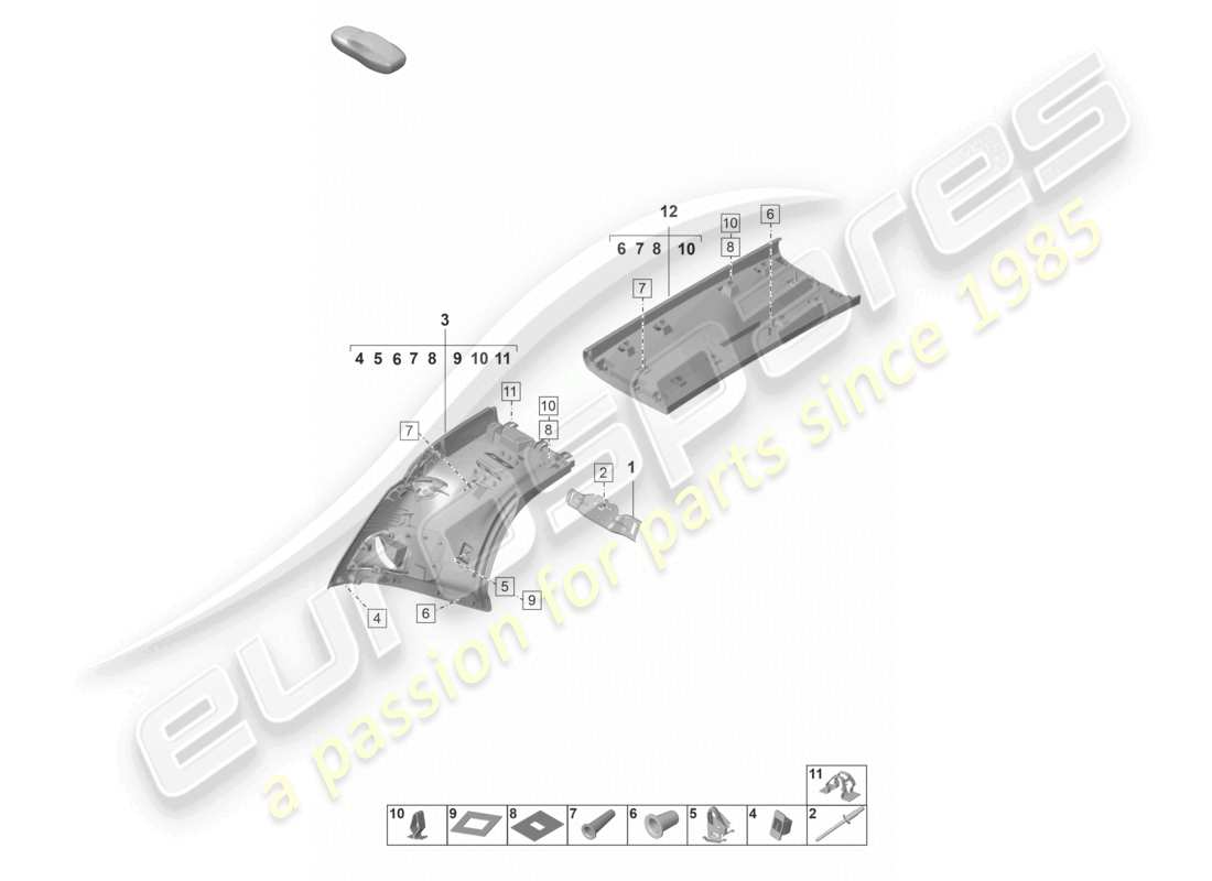 VIEW PARTS DIAGRAMS FROM THE PORSCHE 992 PARTS CATALOGUE a part diagram from the porsche 992 parts catalogue