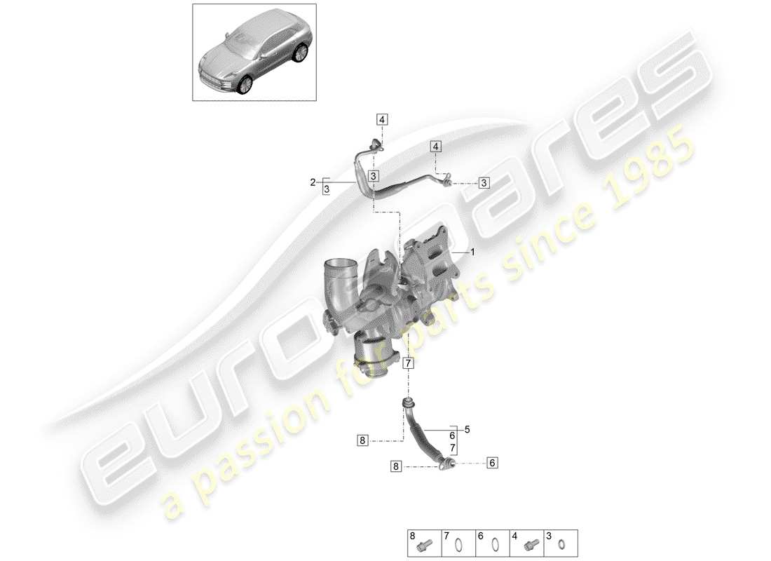 VIEW PARTS DIAGRAMS FROM THE PORSCHE MACAN PARTS CATALOGUE a part diagram from the porsche macan parts catalogue