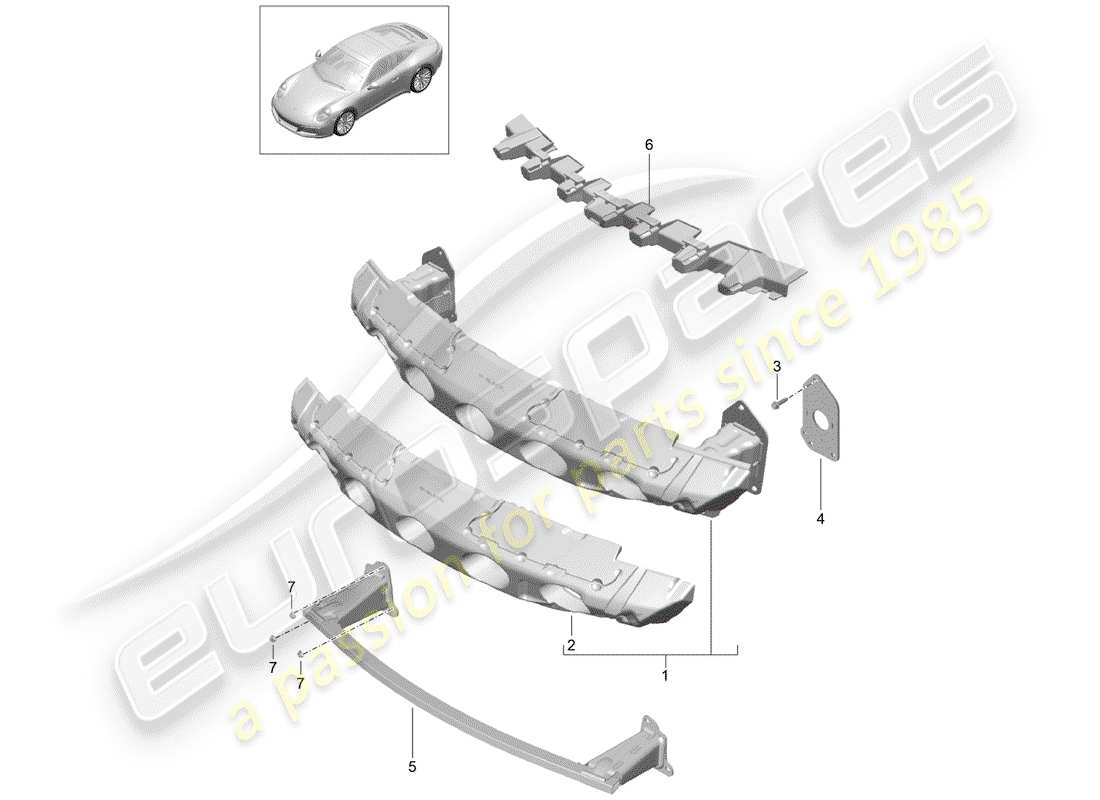 a part diagram from the porsche 991 parts catalogue