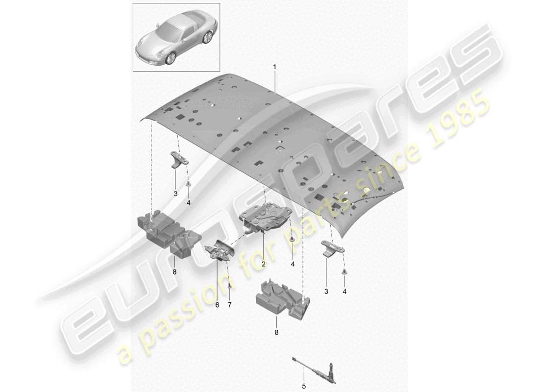 a part diagram from the porsche 991 parts catalogue