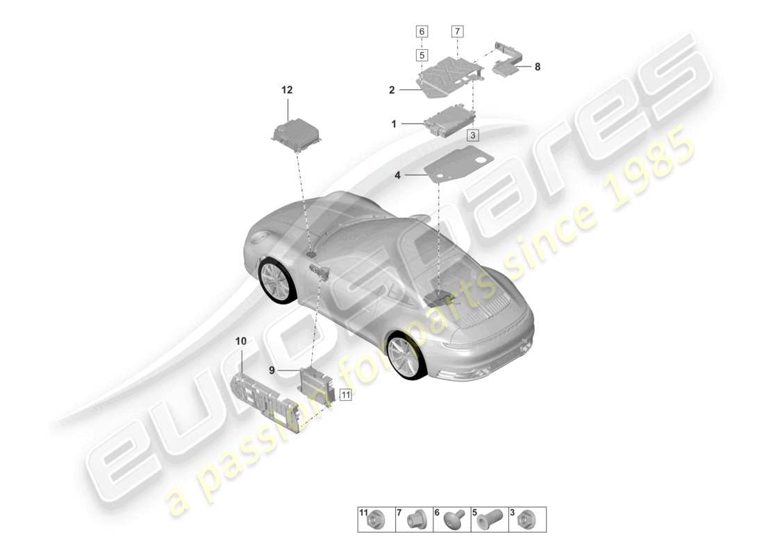 a part diagram from the porsche 992 parts catalogue
