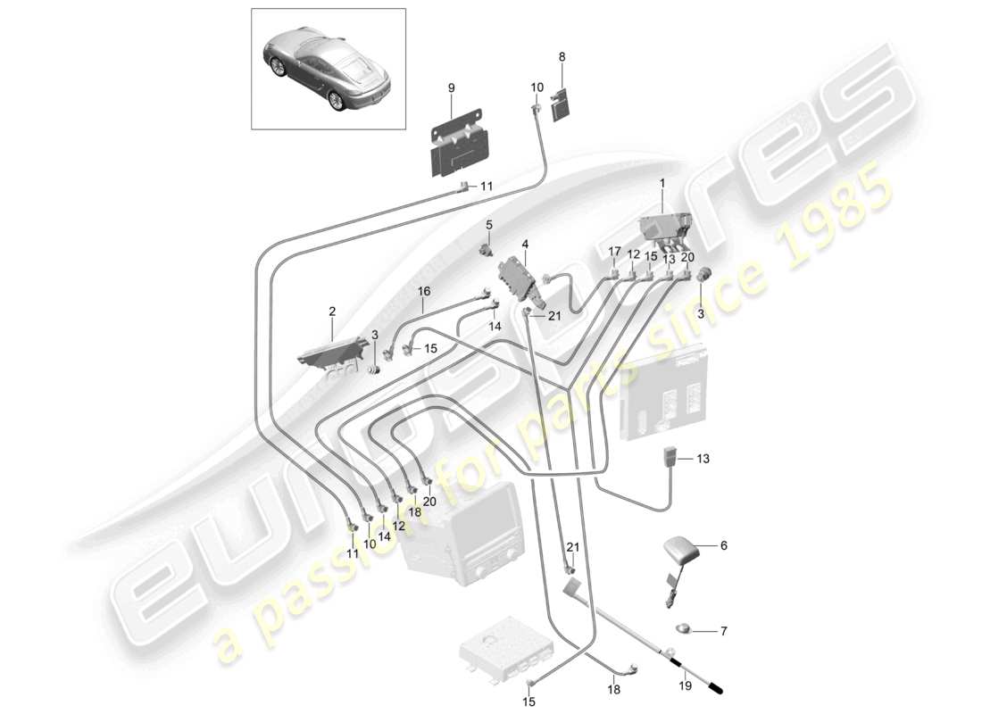 a part diagram from the porsche cayman parts catalogue