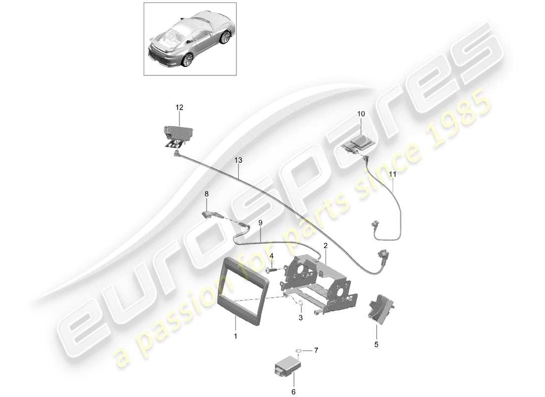 VIEW PARTS DIAGRAMS FROM THE PORSCHE 991 PARTS CATALOGUE a part diagram from the porsche 991 parts catalogue