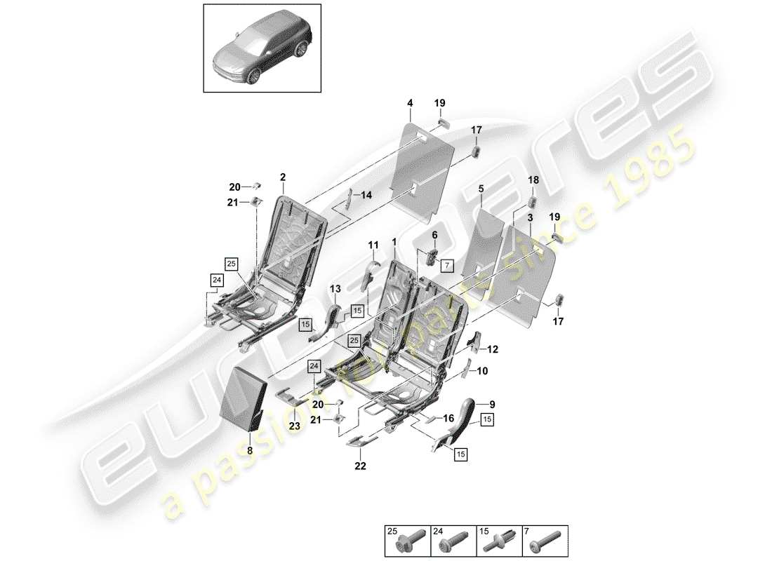 a part diagram from the porsche cayenne parts catalogue