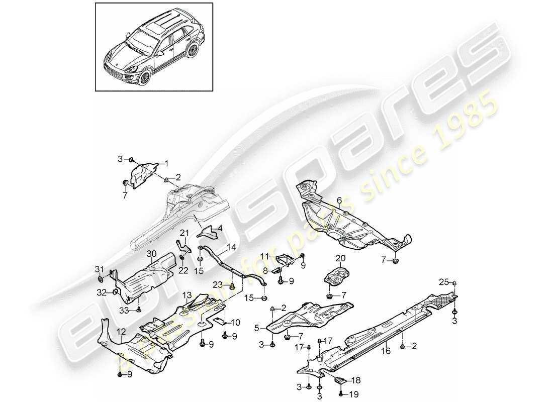 VIEW PARTS DIAGRAMS FROM THE PORSCHE CAYENNE PARTS CATALOGUE a part diagram from the porsche cayenne parts catalogue