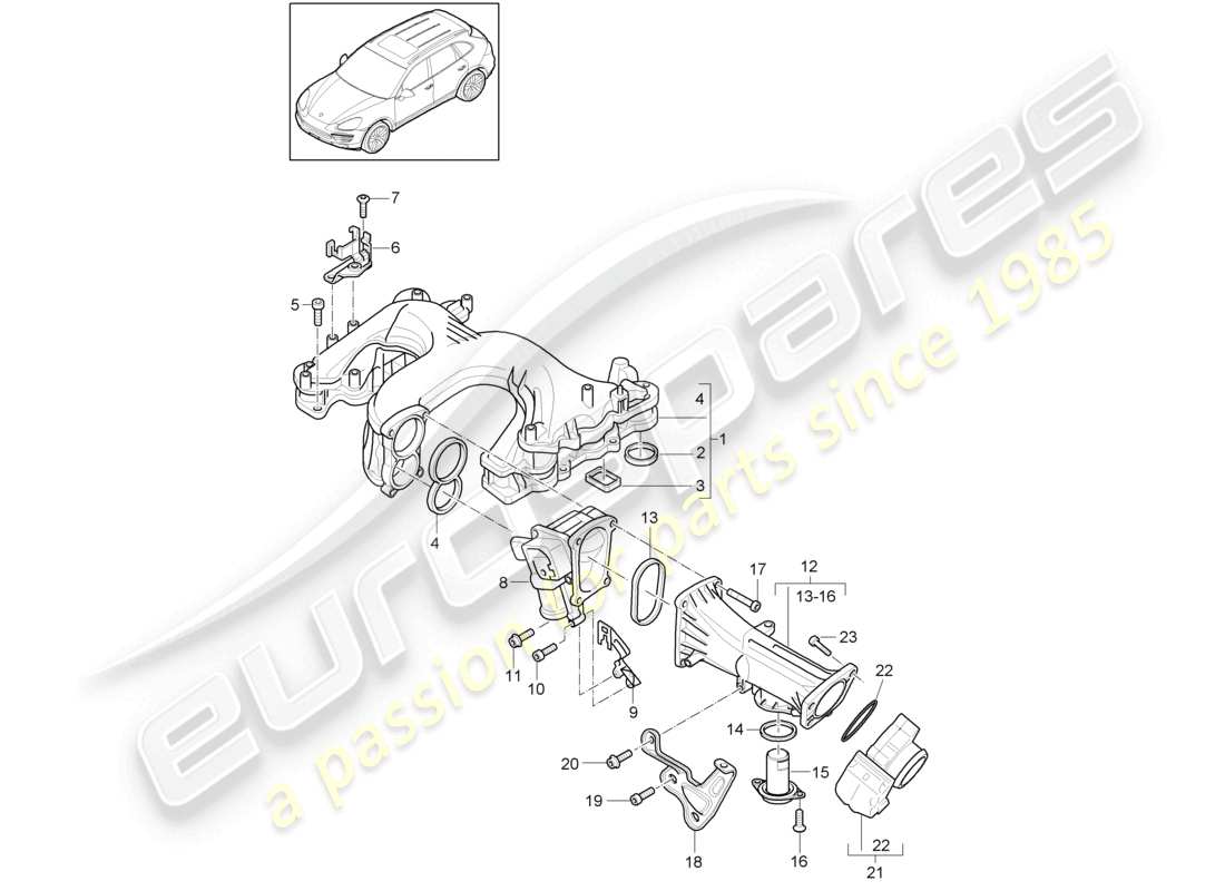 a part diagram from the porsche cayenne parts catalogue