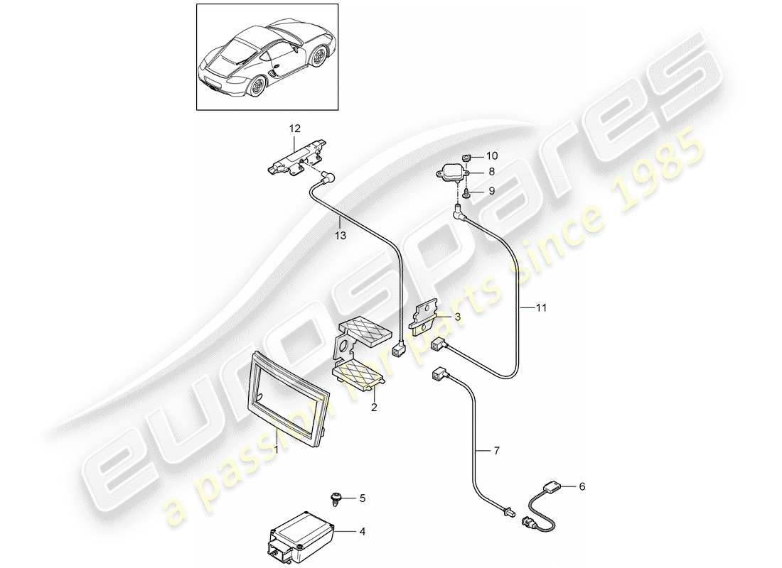 a part diagram from the porsche cayman parts catalogue