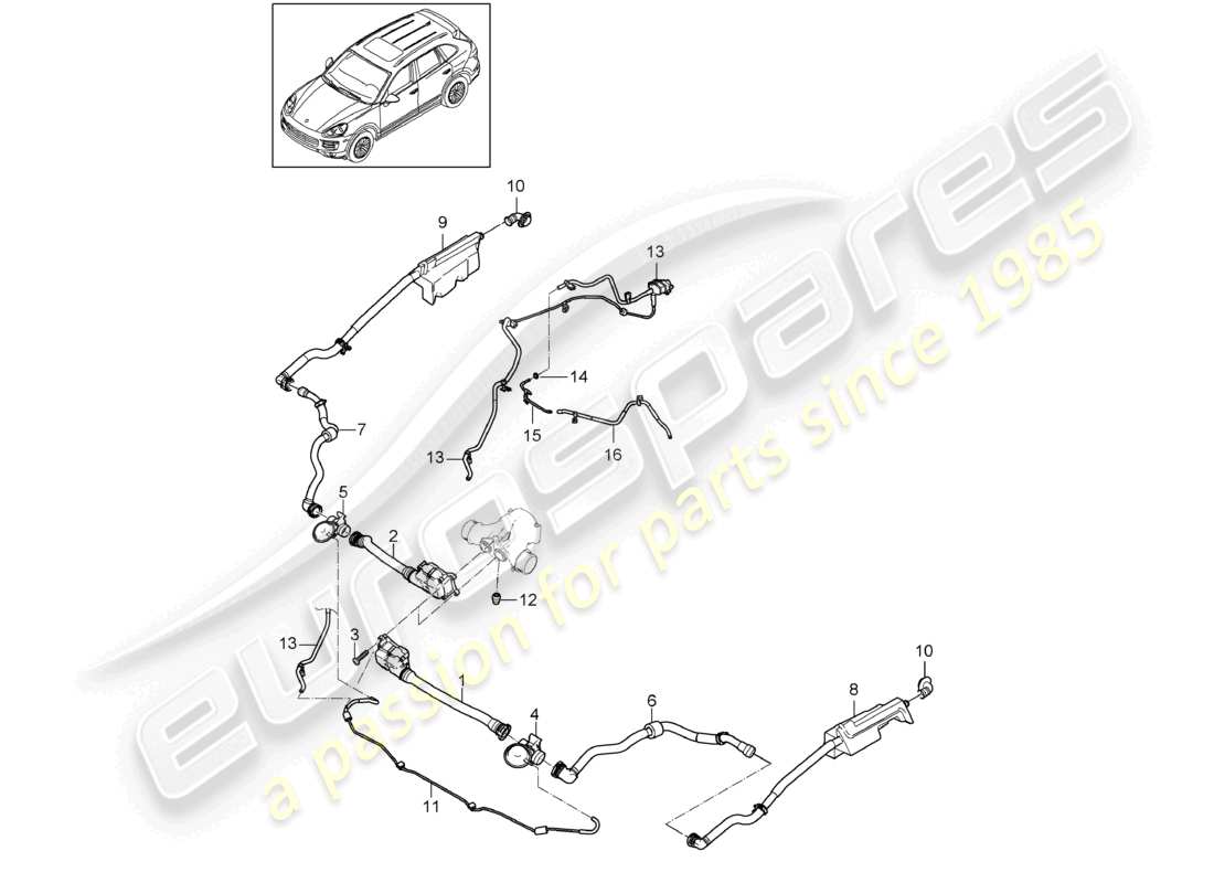 a part diagram from the porsche cayenne parts catalogue