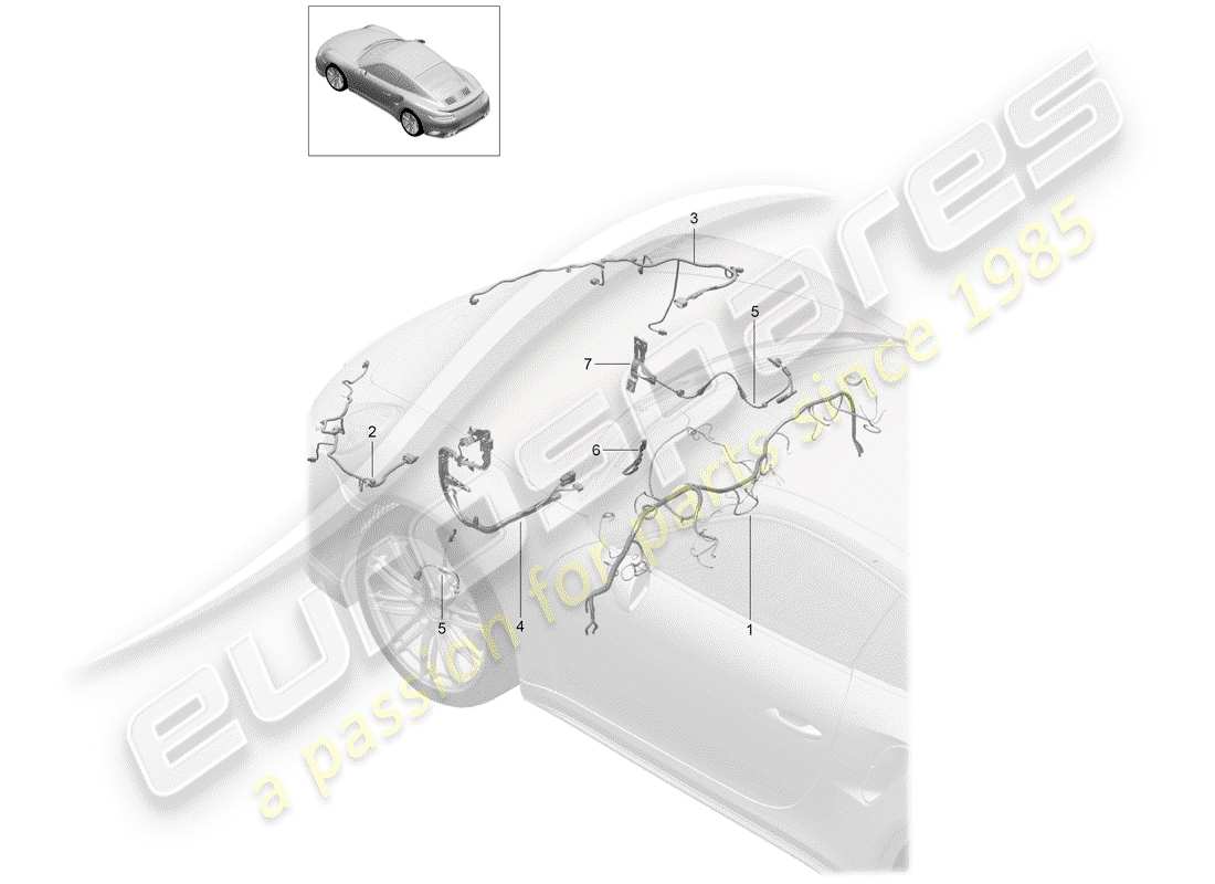 a part diagram from the porsche 991 parts catalogue