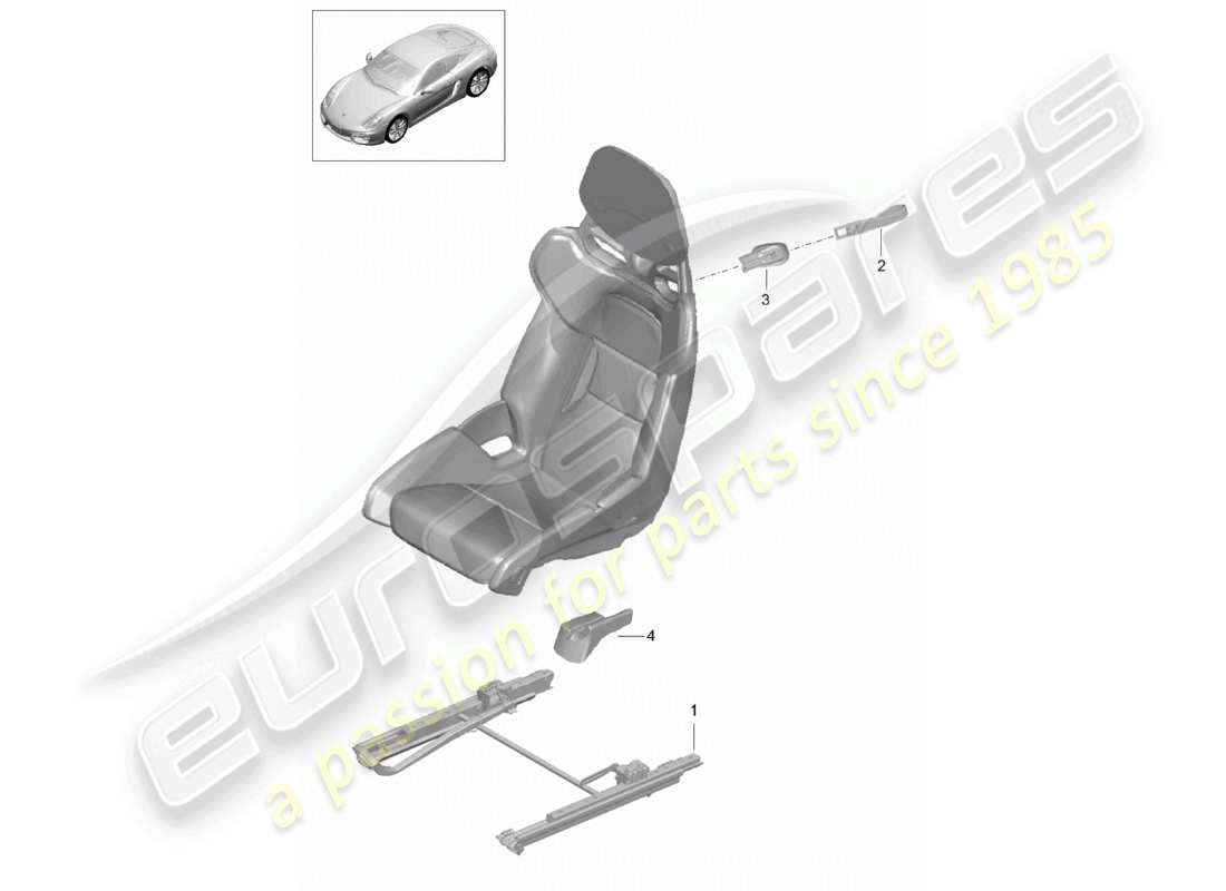 VIEW PARTS DIAGRAMS FROM THE PORSCHE CAYMAN PARTS CATALOGUE a part diagram from the porsche cayman parts catalogue