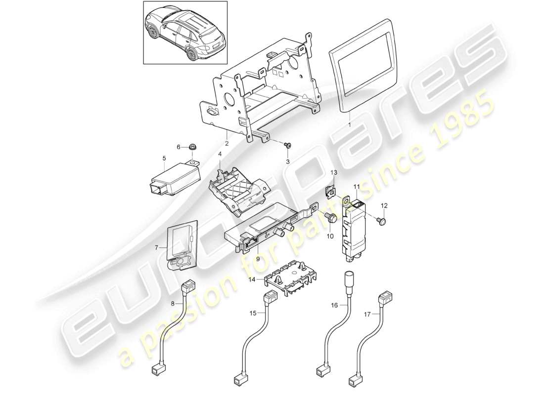 a part diagram from the porsche cayenne parts catalogue