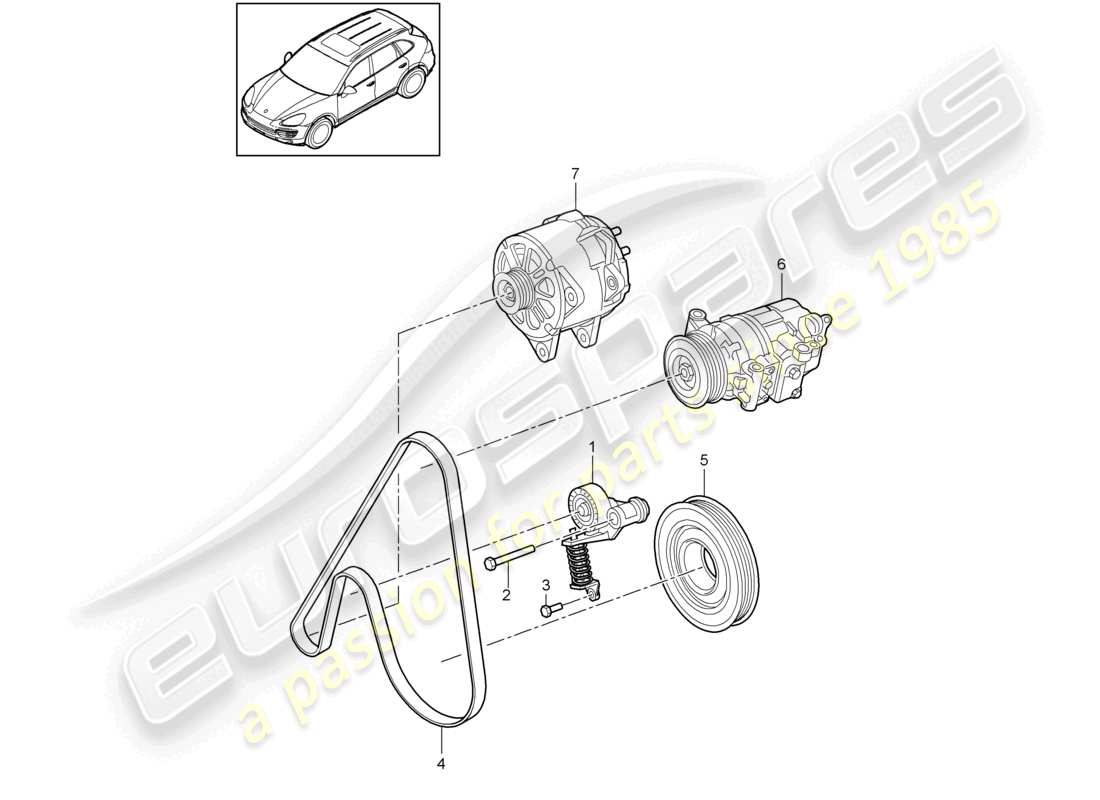 a part diagram from the porsche cayenne parts catalogue