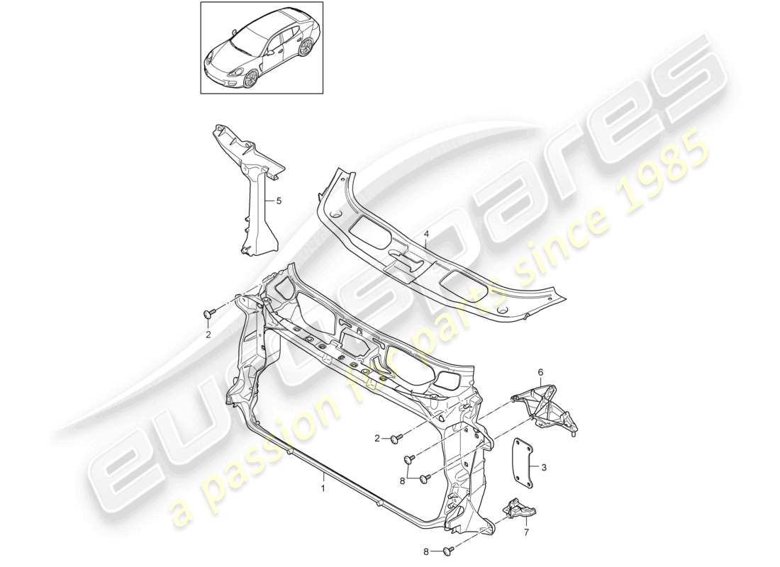 a part diagram from the porsche panamera parts catalogue