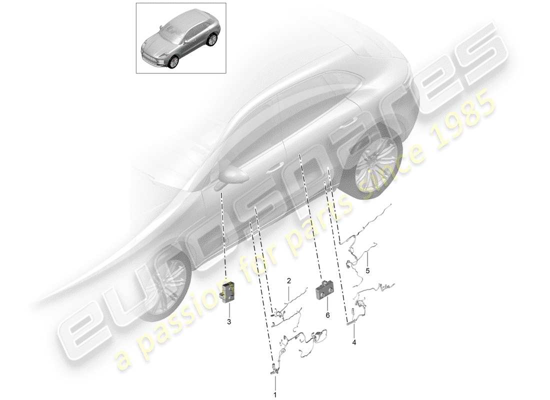 VIEW PARTS DIAGRAMS FROM THE PORSCHE MACAN PARTS CATALOGUE a part diagram from the porsche macan parts catalogue