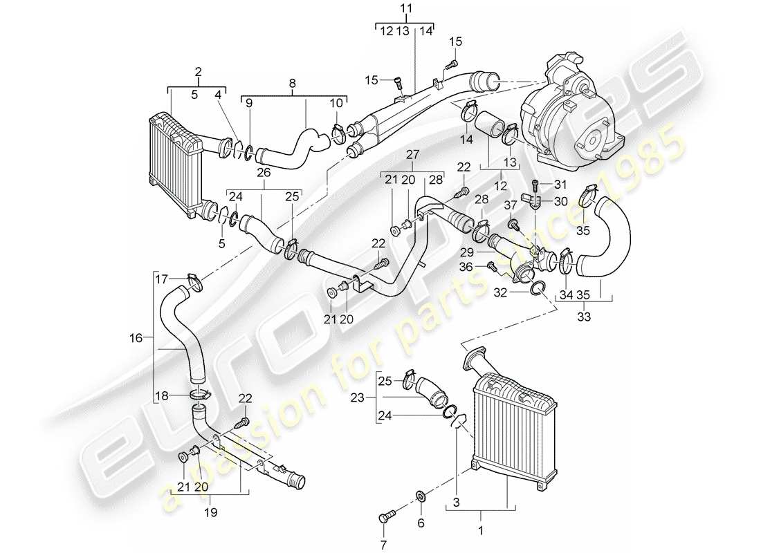 VIEW PARTS DIAGRAMS FROM THE PORSCHE CAYENNE PARTS CATALOGUE a part diagram from the porsche cayenne parts catalogue