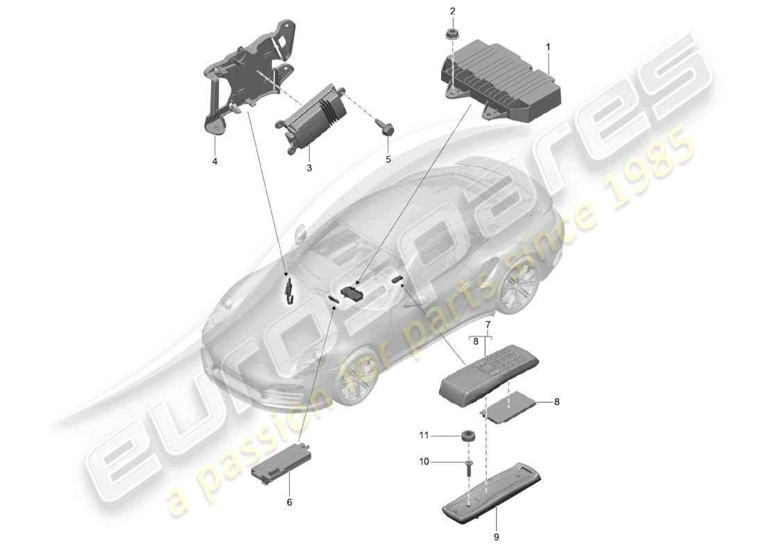 a part diagram from the porsche 991 parts catalogue