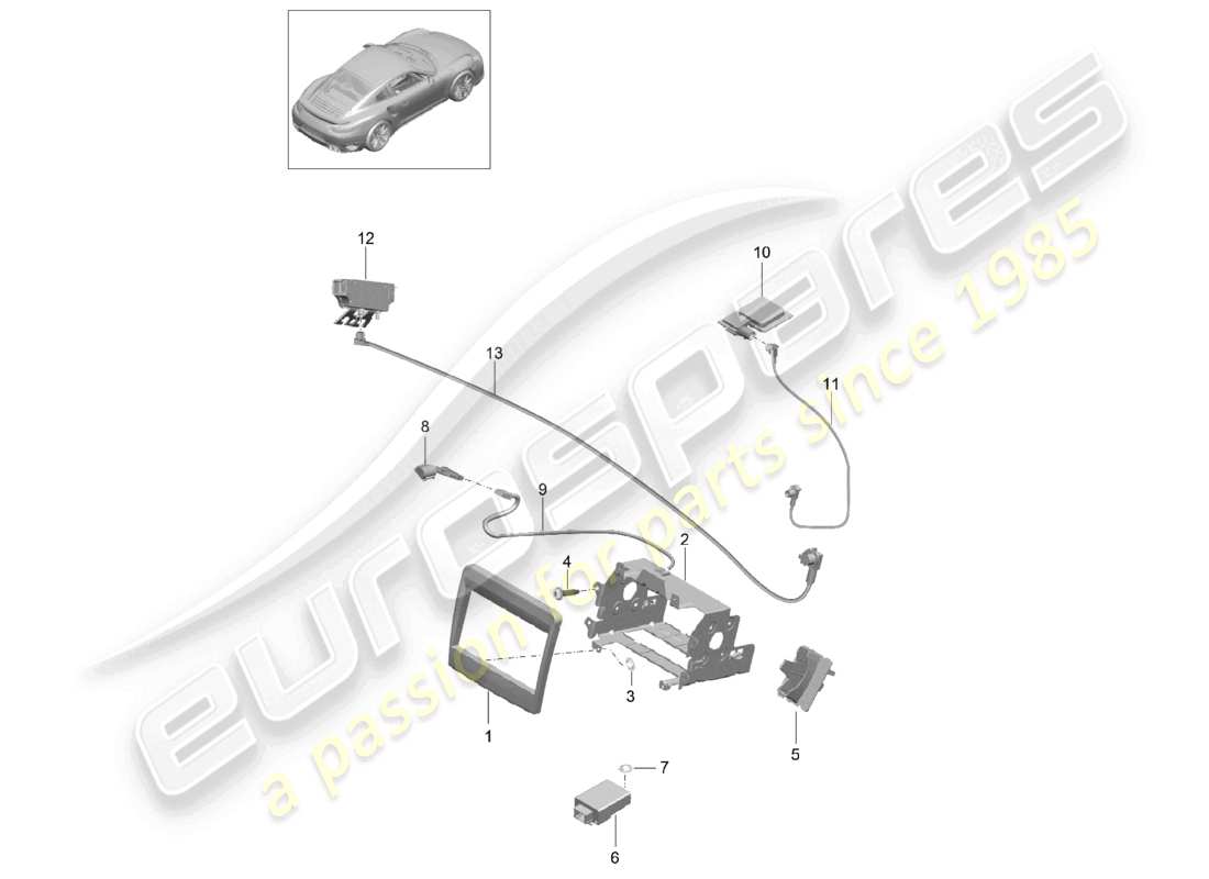 a part diagram from the porsche 991 parts catalogue