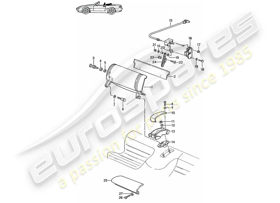 a part diagram from the porsche accessories and tequipment parts catalogue