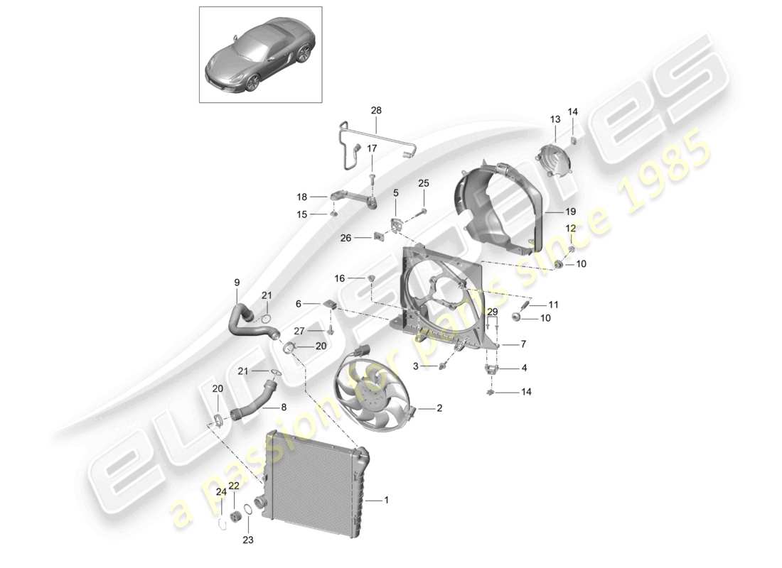 a part diagram from the porsche boxster parts catalogue