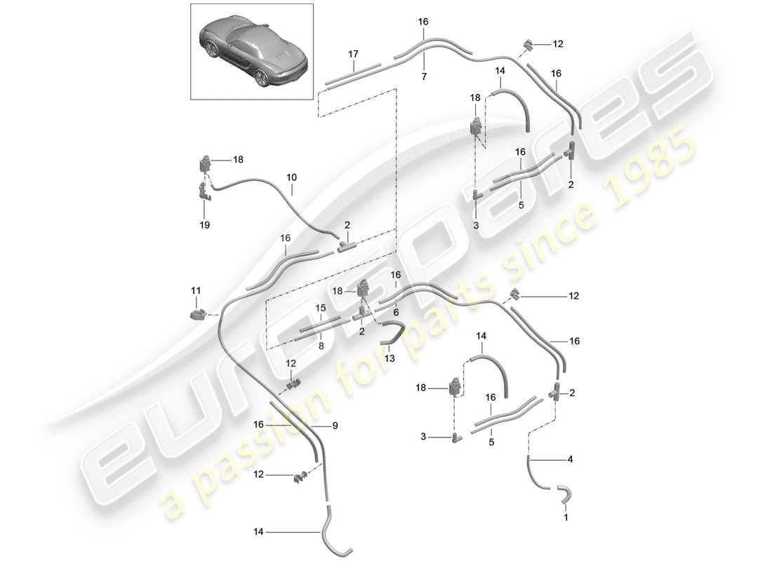 VIEW PARTS DIAGRAMS FROM THE PORSCHE BOXSTER PARTS CATALOGUE a part diagram from the porsche boxster parts catalogue