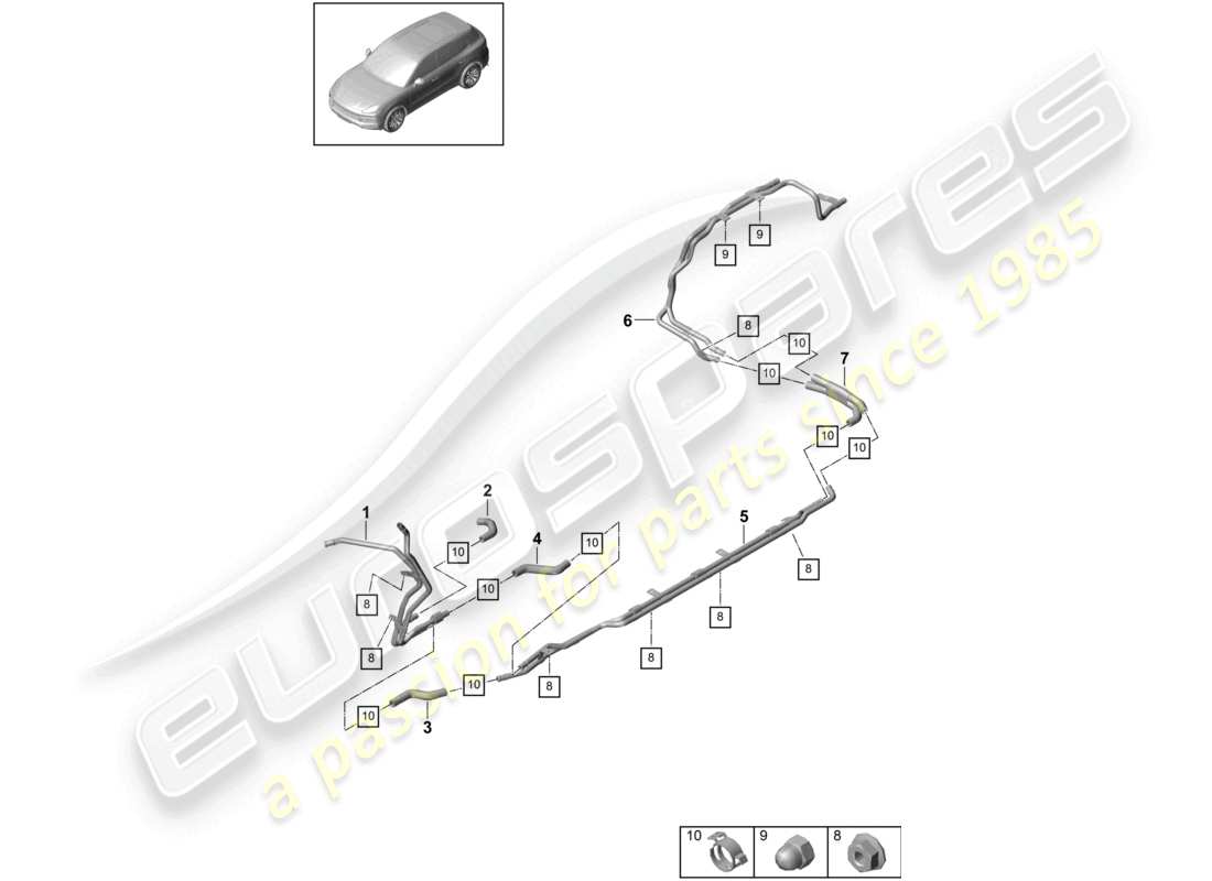 a part diagram from the porsche cayenne parts catalogue