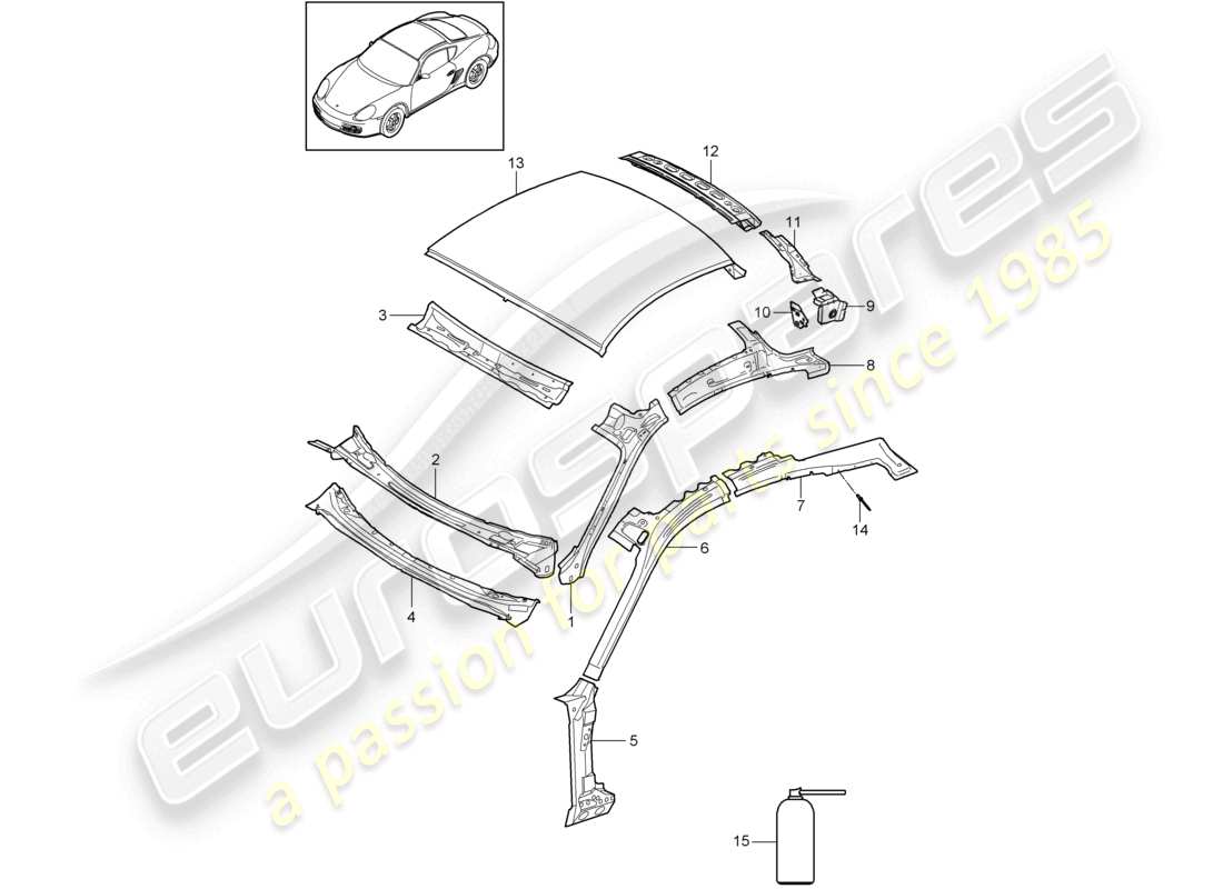 a part diagram from the porsche 2009 (987 cayman) parts catalogue