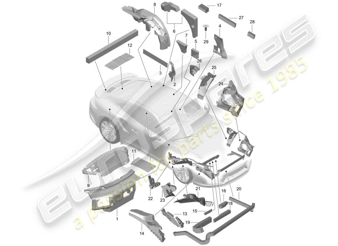 VIEW PARTS DIAGRAMS FROM THE PORSCHE 991 PARTS CATALOGUE a part diagram from the porsche 991 parts catalogue