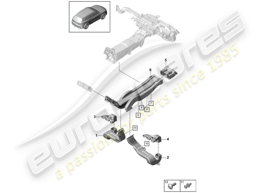 a part diagram from the porsche cayenne parts catalogue