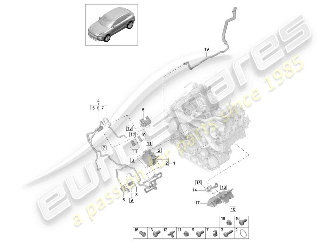 a part diagram from the porsche macan parts catalogue