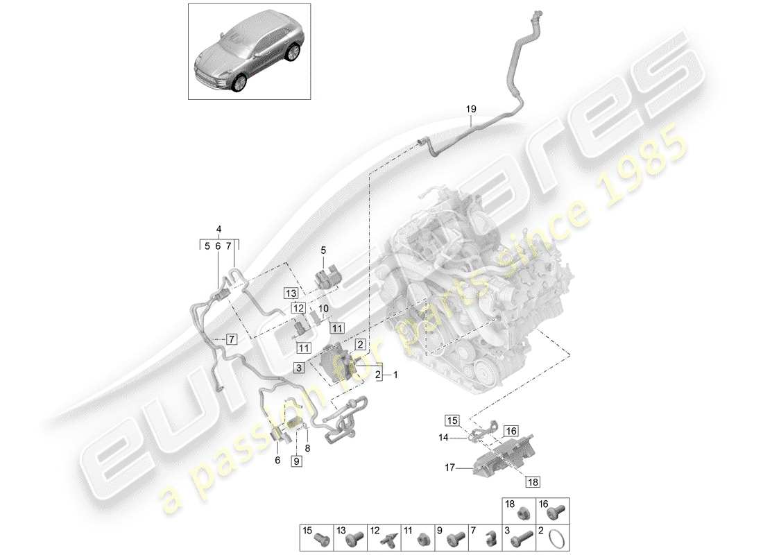 a part diagram from the porsche macan parts catalogue