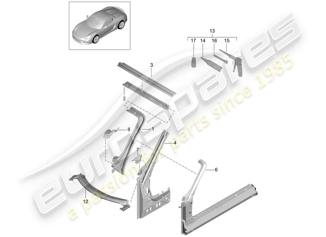 a part diagram from the porsche boxster parts catalogue