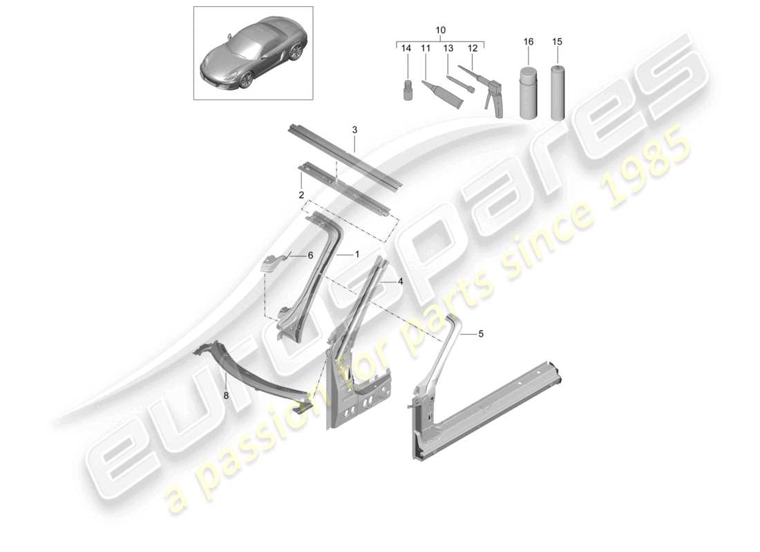 VIEW PARTS DIAGRAMS FROM THE PORSCHE BOXSTER PARTS CATALOGUE a part diagram from the porsche boxster parts catalogue