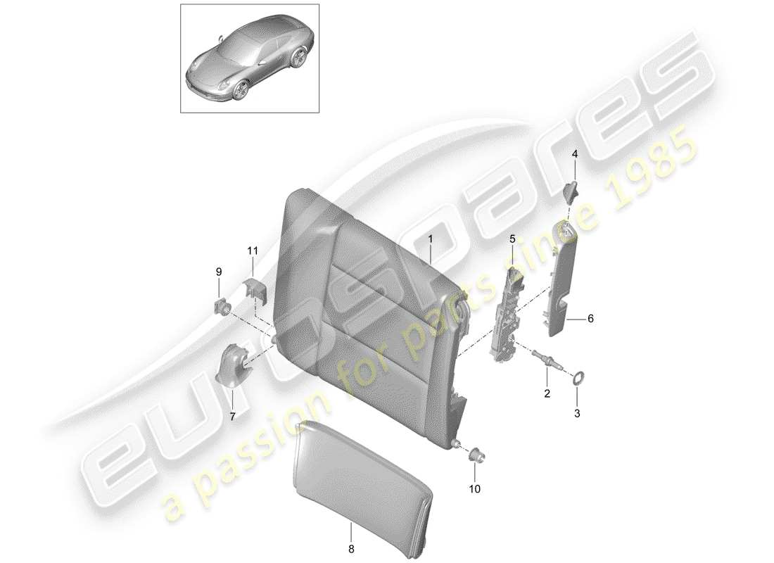 a part diagram from the porsche 991 parts catalogue