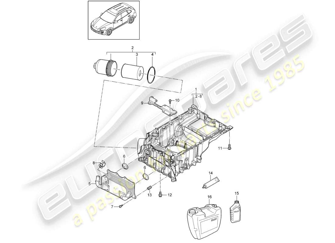 a part diagram from the porsche cayenne parts catalogue