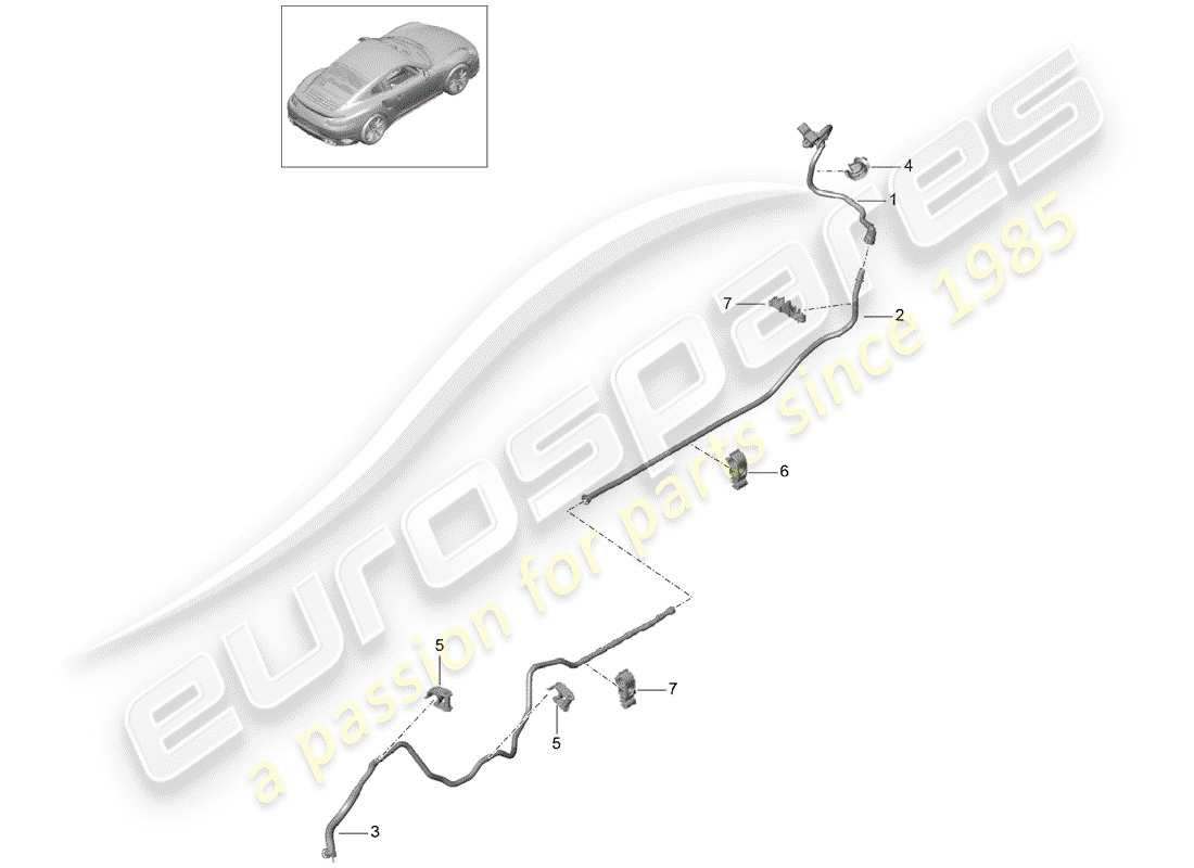 a part diagram from the porsche 991 parts catalogue