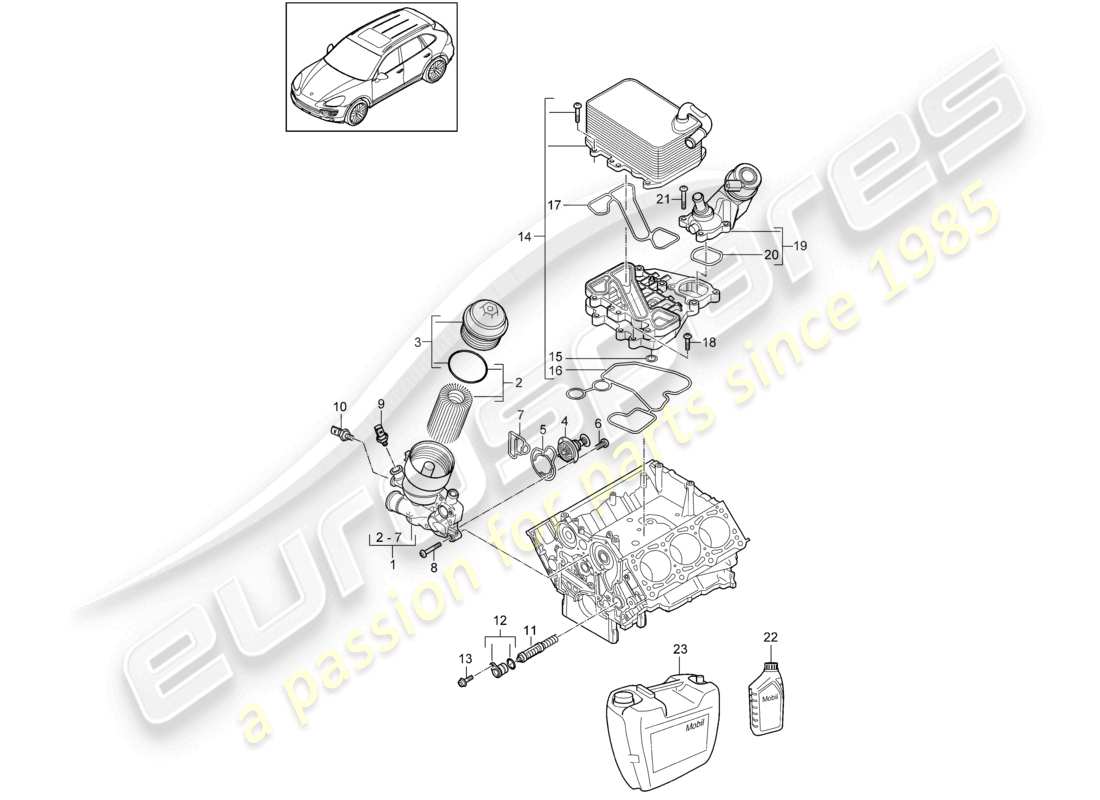 a part diagram from the porsche cayenne parts catalogue