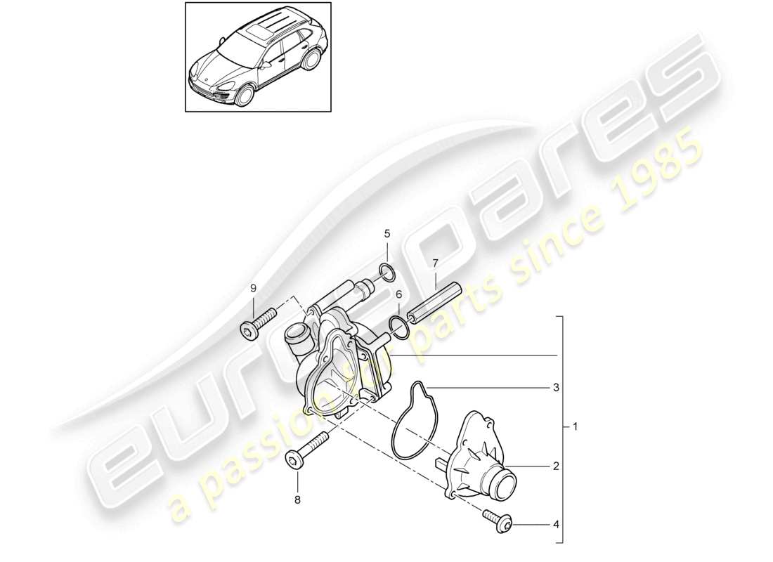 a part diagram from the porsche cayenne parts catalogue
